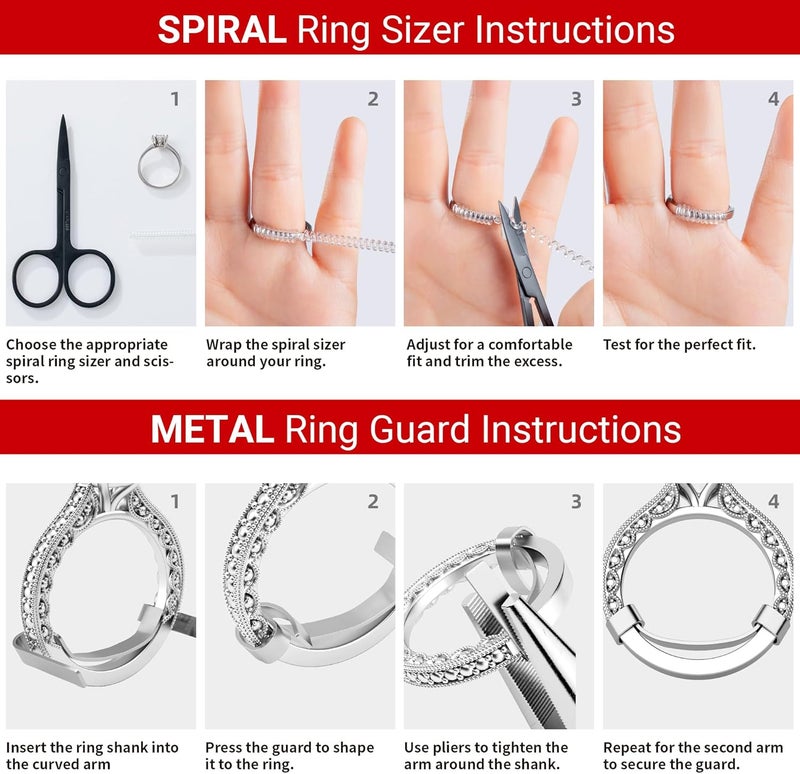 Omilly Filled Metal Ring Guard for Loose Rings, 10 Pack with 6 Sizes Ring Size Adjuster, Fits Ring Width 1mm-10mm, Easy to Use, Secure Fit for Women and Men - Image 5